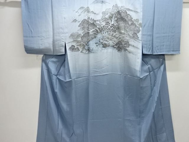 JAPANESE KIMONO / ANTIQUE MENS JUBAN / SILK / SCENERY